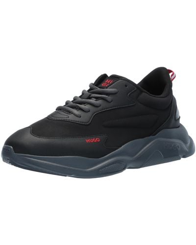 HUGO Running Style Trainers With Thick Rubber Sole - Black