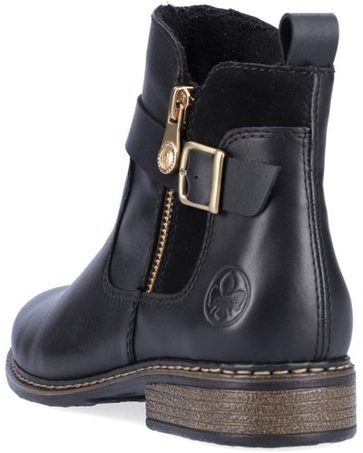 Rieker Z4959-00 | Philippa | Black Leather | s Ankle Boots - Schwarz
