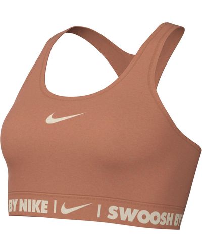 Nike Damen Swsh Med SPT Bra Gls Soutien-Gorge de Sport - Marron
