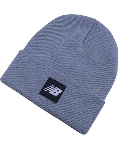 New Balance , , Cuffed Beanie With Flying Nb Logo, Winter Snow Accessory, One Size Fits Most, Slate - Blue