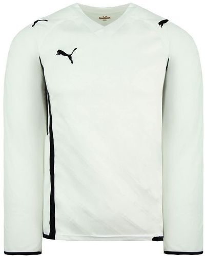 PUMA King Long Sleeve V neck White Black Football Top 700857 04 in