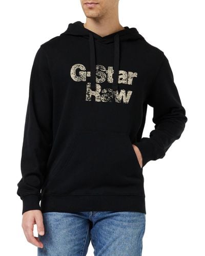 G-Star RAW Painted Graphic Sw Sweatshirt Met Capuchon Voor - Zwart