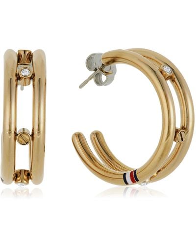 Tommy Hilfiger Jewelry Pendientes de botón para Mujer de Acero inoxidable con cristales - 2780615 - Metálico