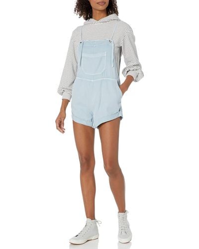 Billabong Wild Pursuit Woven Overall Rompers - Blue