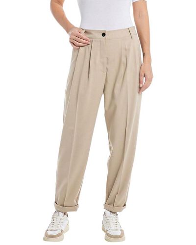 Women's Tapered-Fit Linen Trousers | M&S