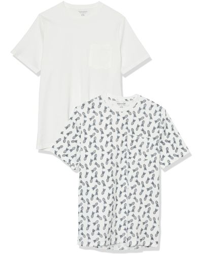 Amazon Essentials Regular-fit Short-sleeve Crewneck Pocket T-shirt - White