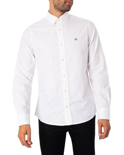 GANT SLIM OXFORD SHIRT - Bianco