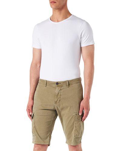 Tom Tailor Cargo Bermuda Shorts mit Print 1030018 - Weiß