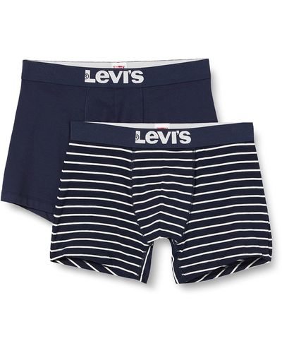 Levi's 4er Pack Levis Solid Basic Boxer Brief Boxershorts Unterwäsche Pants - Blau