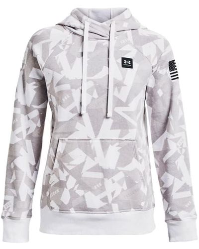 Under Armour Freedom Rival Fleece Amp S Hoodie Xl White-black
