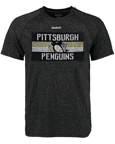 Reebok Pittsburgh Penguins Heather Black Name In Lights Synthetic Ultimate T Shirt