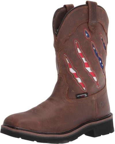 Wolverine Rancher Claw Steel Toe Wellington Construction Boot - Brown
