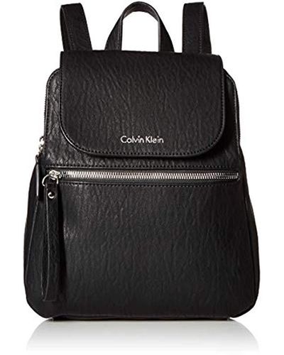 Calvin Klein Elaine Bubble Lamb Novelty Key Item Flap Backpack - Black