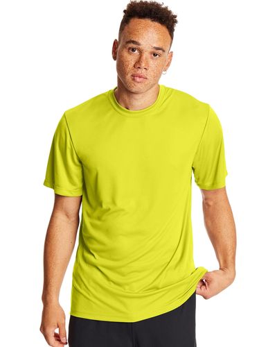Hanes Mens Sport Cool Dri Performance Tee Fashion T Shirts - Yellow