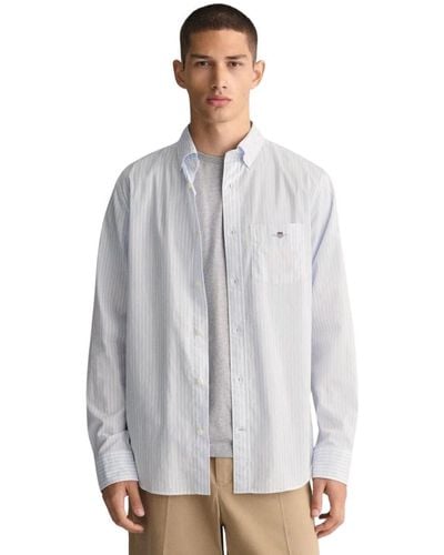 GANT Langarmhemd Streifenhemd - Weiß