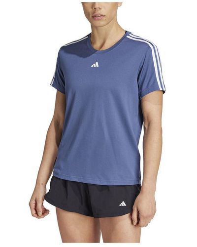 adidas Aeroready Train Essentials 3-stripes T-shirt Voor - Blauw