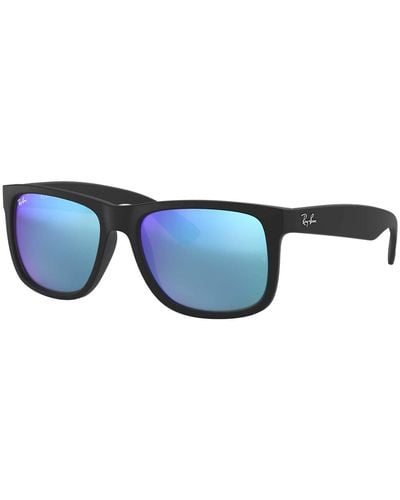 Ray-Ban Justin color mix lunettes de soleil monture verres or - Noir