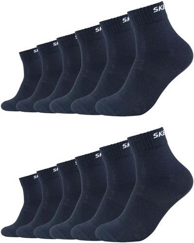 Skechers 12 Paar Quarter Socken SK42017 - Blau