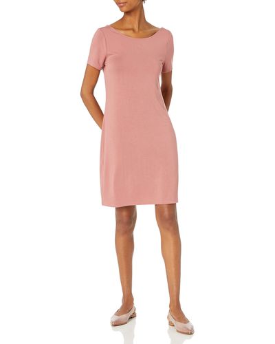 Amazon Essentials Daily Ritual Jersey Standard-fit Ballet-back T-shirt Dress - Pink