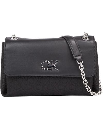 Calvin Klein Re-lock Conv Shoulder Bag_jqc - Black