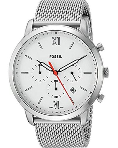 Fossil The Commuter Twist Leather Watch - Gray