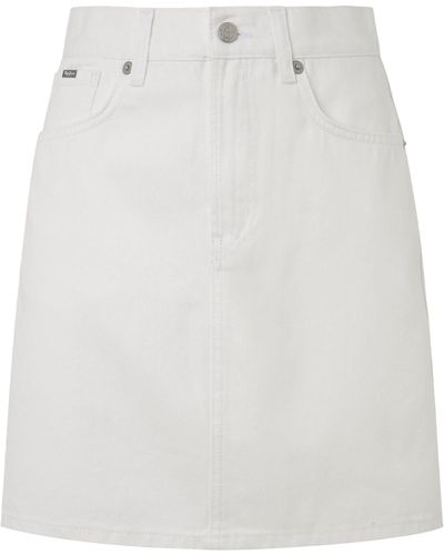 Pepe Jeans Mini Skirt Hw Coated - Bianco