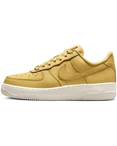 Nike Air Force 1 Premium Womens Fashion Trainers In Saturn Gold - 4.5 Uk - Yellow