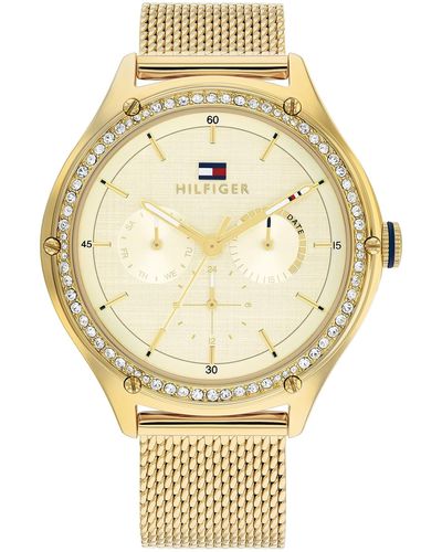 Tommy Hilfiger Analogue Multifunction Quartz Watch For Women With Gold Colored Stainless Steel Bracelet - 1782655 - Metallic