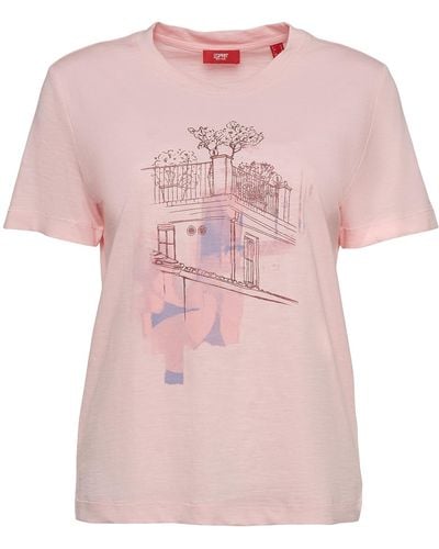 Esprit 073cc1k310 Camiseta - Rosa