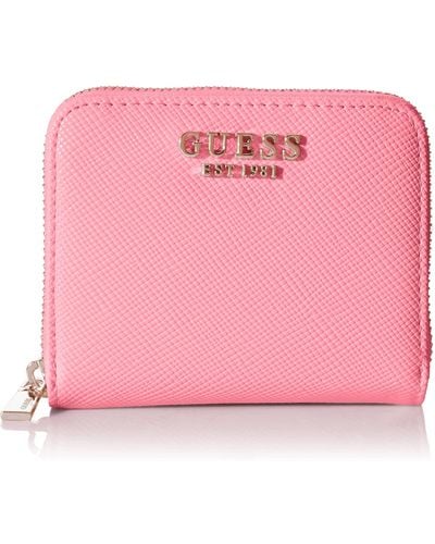 Guess Laurel Slg Small Zip Around Bag - Pink