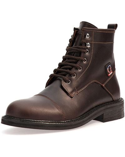 Guess Europe Sagl Bow Lace Up Ankle Boot - Brown