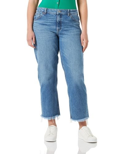 GANT D1. Camie Cropped Raw Hem Jeans Slacks - Blue