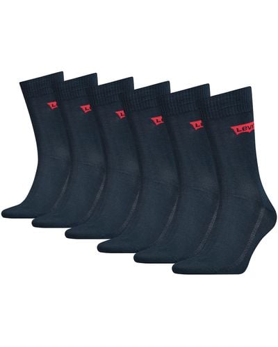 Levi's Batwing Sock 6 Pack Pack de 6 Calcetines con Logo de murciélago Ecom - Azul