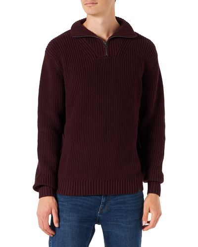 Lee Jeans Half Zip Knit Pullover Sweater - Rot