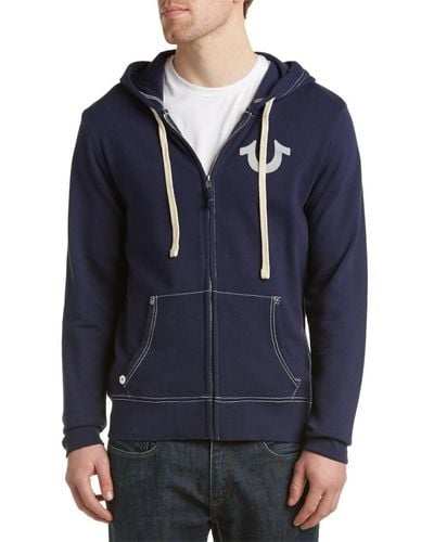 True Religion Buddha Logo Zip Hoodie3 Kapuzenpullover - Blau