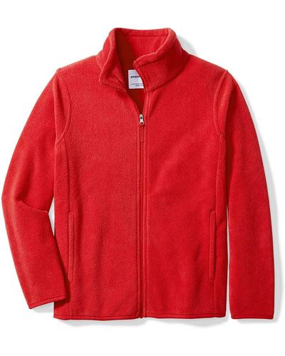 Amazon Essentials Fleece-outerwear-jackets - Rojo