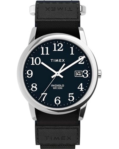 Timex Tone/blue Dial With Blue Leather - Black