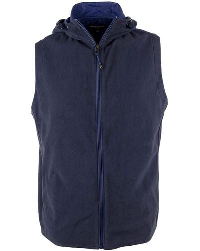 Michael Kors Fleece Hooded Vest-m-xl - Blue