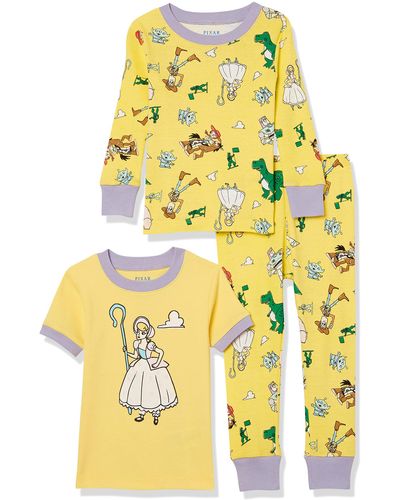 Amazon Essentials Disney | Marvel | Star Wars | Princess Pijama ceñido de algodón Bebé Niña - Amarillo