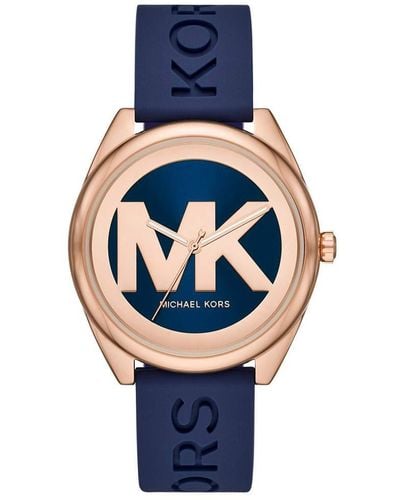 Michael Kors Reloj Analógico para Mujeres de Cuarzo con Correa en Silicona MK7140 - Azul