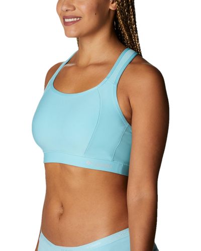 Columbia Molded Cup High Impact Power Mesh Sports Bra Clear Blue