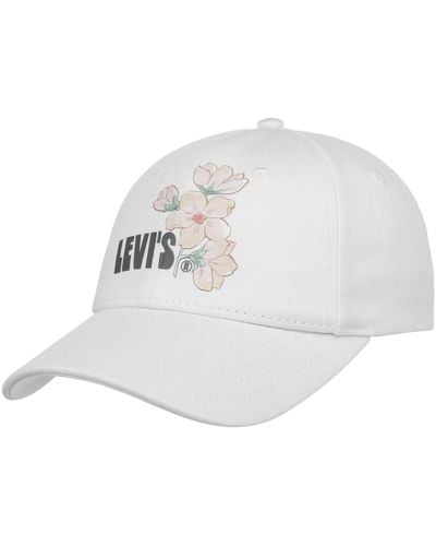 Levi's ́s Flower Graphic Ov Cap Baseball Curved Brim - White