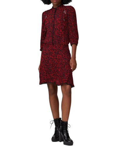 Zadig & Voltaire Leopardenkleid mit Rüschen Freizeitkleider - Rot