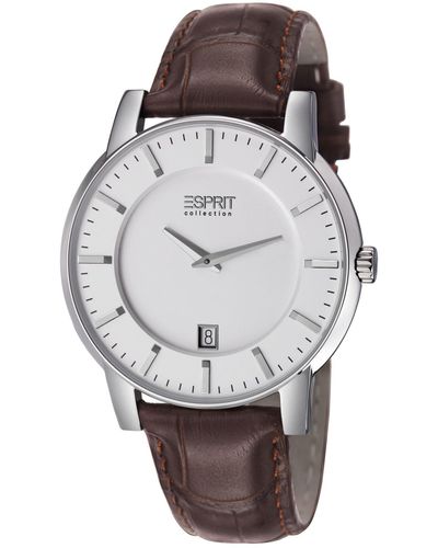 Esprit Collection -Armbanduhr Analog Quarz Leder EL101841F02 - Mettallic
