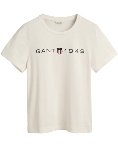 GANT Reg Printed Graphic T-shirt - White