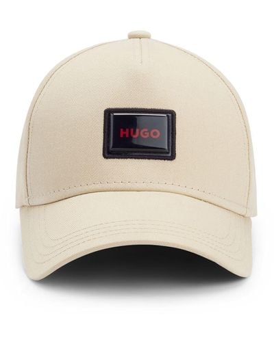 HUGO S Jude-sl Cotton-twill Cap With Logo Patch - Natural