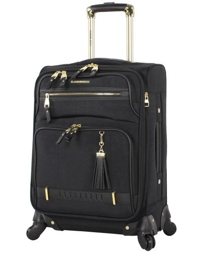 Steve Madden Designer Luggage Collection – Leichter Softside erweiterbarer Koffer für und – langlebige 50.8 cm große - Schwarz