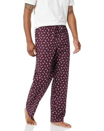 Amazon Essentials Straight-fit Woven Pyjama Pant - Red