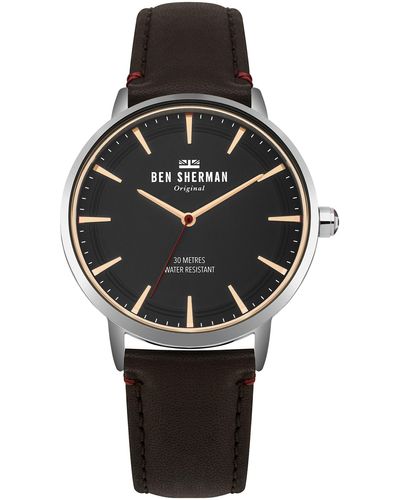 Ben Sherman Homme Analogique Classique Quartz Montre avec Bracelet en Cuir WBS104B - Multicolore