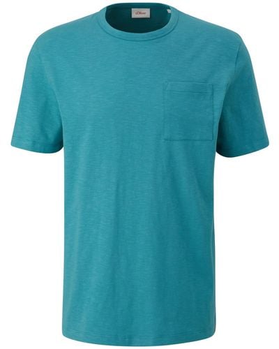 S.oliver 2143959 T-Shirt mit Brusttasche - Blau
